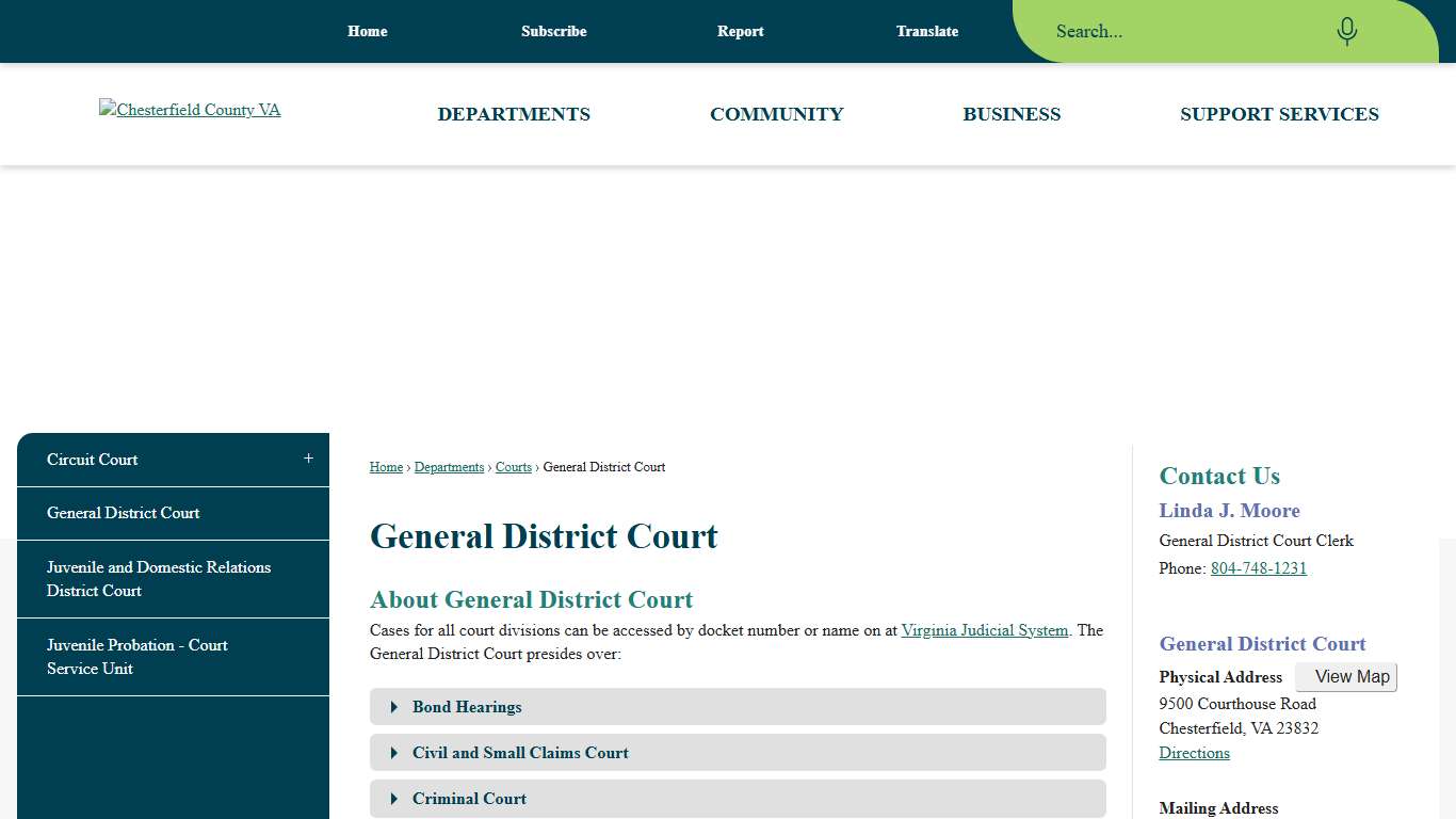 General District Court Chesterfield County, VA